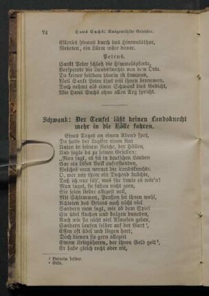 Schwank: Der Teufel läßt keinen Landsknecht mehr in die Hölle fahren.