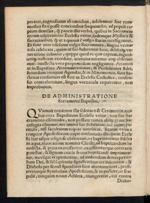 De Administratione Sacramenti Baptismi.