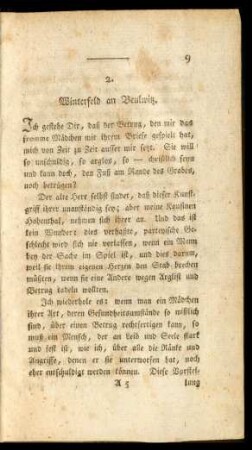 2. Winterfeld an Beulwitz.