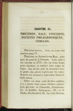 Chapitre XI. Theâtres, bals, concerts, sociétés philharmoniques, clercles