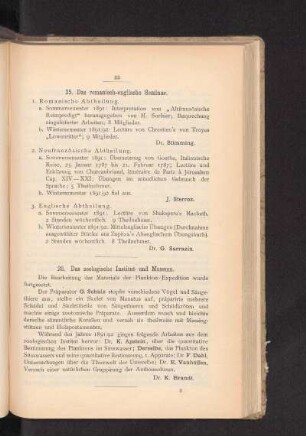 25. Das romanisch-englische Seminar.