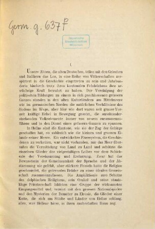 Partikularismus und Einheit der deutschen Nation