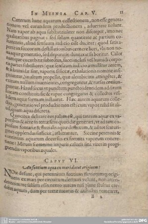 Caput VI. An fontium aqua ex mariducat originem?