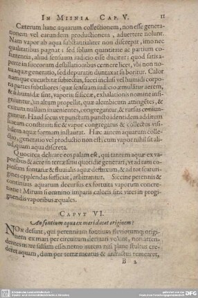 Caput VI. An fontium aqua ex mariducat originem?