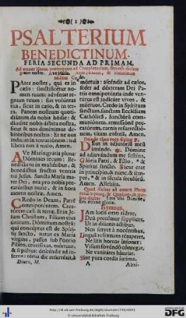 Psalterium Benedictinum.