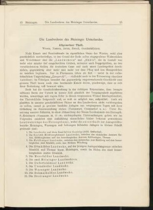 Die Landwehren des Meininger Unterlandes.