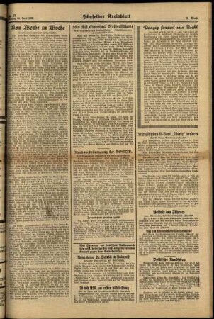 Zweite Ausgabe vom Montag, den 19. Juni 1939.