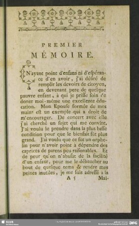 Premier Mémoire