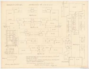Wohnhaus Böhmer, Heidelberg: Balkontür: Grundriss, Ansicht 1:20, Schnitte 1:1