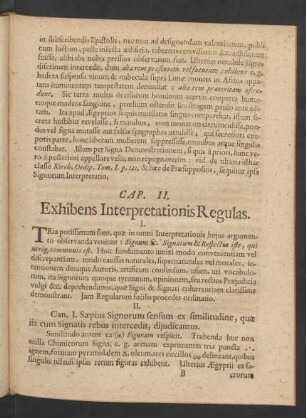 Cap. II. Exhibens Interpretationis Regulas.