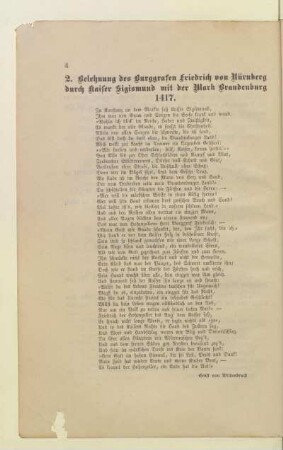2. Belehnung des Burggrafen Friedrich von Dürenberg durch Kaiser Sigismund mit der Mark Brandenburg 1417