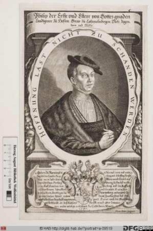 Bildnis Philipp I. der Großmütige, Landgraf von Hessen (reg. 1509(1518)-1567)