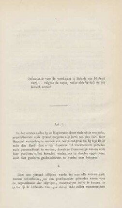Ordonnantie voor de weeskamer te Batavia van 16 Junij 1625 - volgens de copie, welke zich bevindt op het Indisch archief
