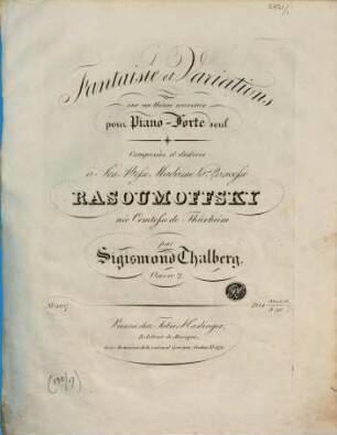 Fantaisie et variations sur un thême ecossais : pour pianoforte seul ; op. 2