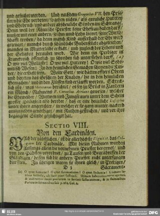 Sectio VIII. Von den Cardinälen