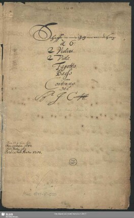 Schaffe in mir Gott ein reines Herz - Mus.1811-E-500 : B, strings, fag, bc