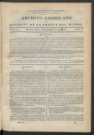 Número 4. - Buenos Aires, Setiembre 11 de 1847.