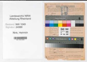 Entnazifizierung Heinrich Nink , geb. 02.10.1899 (Lehrer)