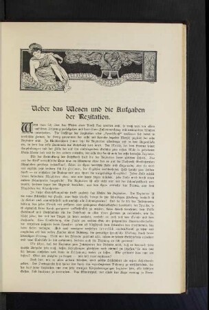 Ueber das Wesen und die Aufgaben der Rezitation