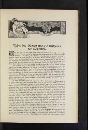 Ueber das Wesen und die Aufgaben der Rezitation