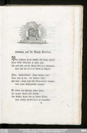 Hymnus auf die Macht Gottes.