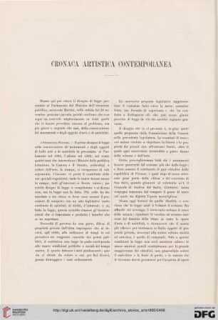 Cronaca artistica contemporanea