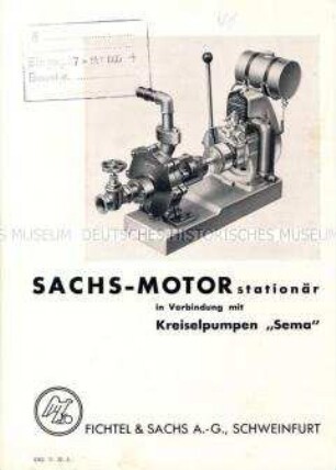 Stationärer Sachs-Motor für Kreiselpumpe