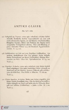 Antike Gläser (Nr. 327-401)