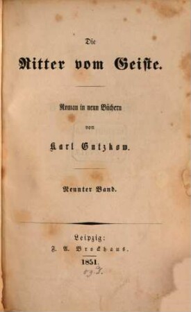 Die Ritter vom Geiste : Roman in neun Büchern, 9