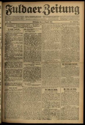 Ausgabe vom Mittwoch, den 02. August 1916.
