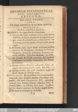 Historiae Ecclesiasticae Novi Testamenti Epitome.