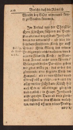 Bericht/ daß die Römisch Kirch irren könte.