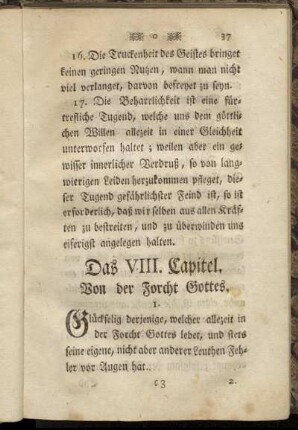 Das VIII. Capitel. Von der Forcht Gottes.