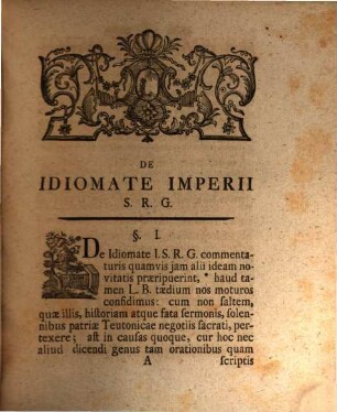 De idiomate Imperii S. R. G. dissertatio circ.