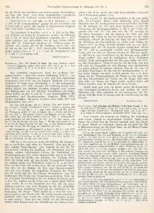 275-276 [Rezension] Bowman, John, The gospel of Mark