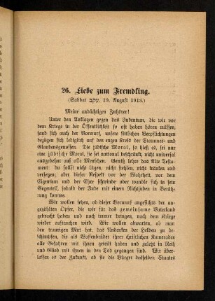 149-168, 26. Liebe zum Fremdling - 28. Kampf und Frieden