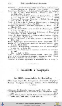 H. Geschichte u. Geographie.