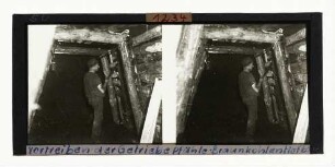 Vortreiben der Getriebepfähle bei der Getriebezimmerung im Braunkohlentiefbau