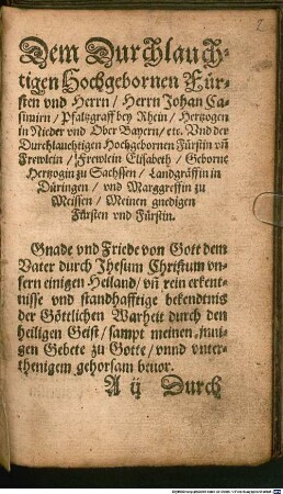 Acht Hochzeit Predigten von dem Heiligen Ehestande vber den 128. Psalm Dauids