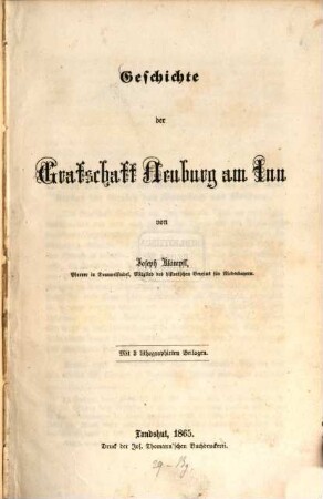 Geschichte der Grafschaft Neuburg am Inn