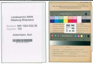 Entnazifizierung Kurt Ackermann , geb. 01.11.1921 (Zollassistent)