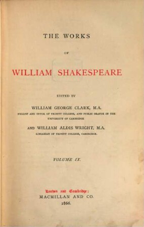 The works of William Shakespeare : in nine volumes, IX