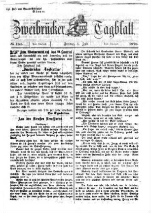 Zweibrücker Tagblatt. 1870,7/12