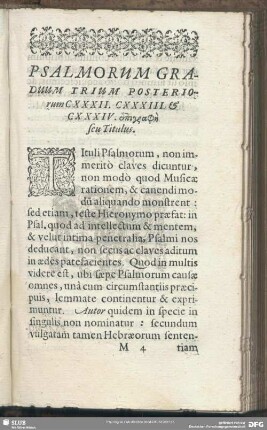 Psalmorum Graduum Irium Posteriorum CXXXII. CXXXIII & CXXXIV.