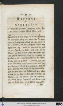 Auszüge aus den Journalen.