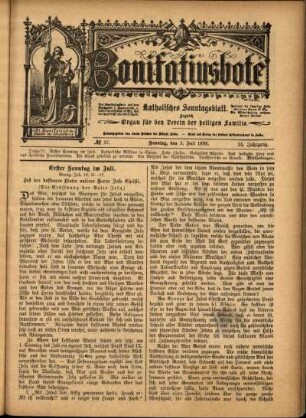Erste Ausgabe vom Sonntag, den 03. Juli 1898.