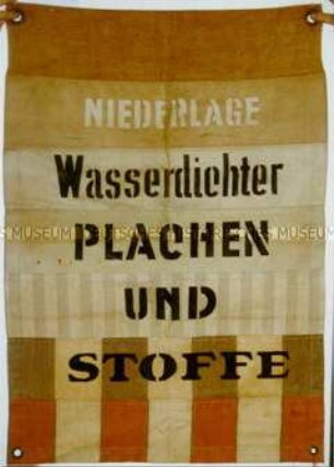 Werbeträger "Niederlage Wasserdichter Plachen und Stoffe"