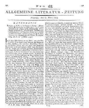 Astronomisches Jahrbuch nebst einer Sammlung der neuesten in die astronomischen Wissenschaften einschlagenden Abhandlungen, Beobachtungen und Nachrichten. Für das Jahr 1807. Hrsg. von J. E. Bode. Berlin: Verf.; Berlin: Lange 1804