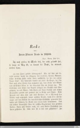 Rede von Pfarrer Krais