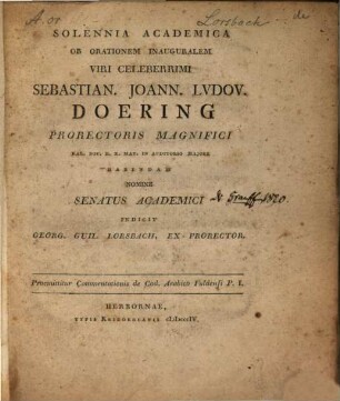 Commentatio de Cod. Arabico Fuldensi : Pars I.